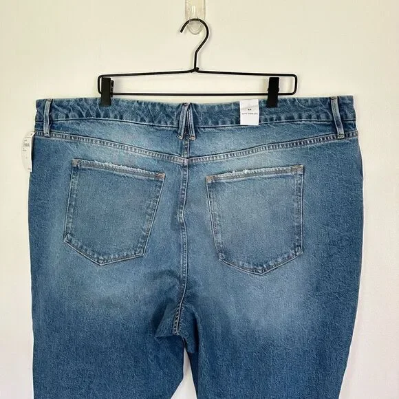 Good American Good Boy Twisted Slit Hem High Rise Indigo Jean - Picture 7 of 8